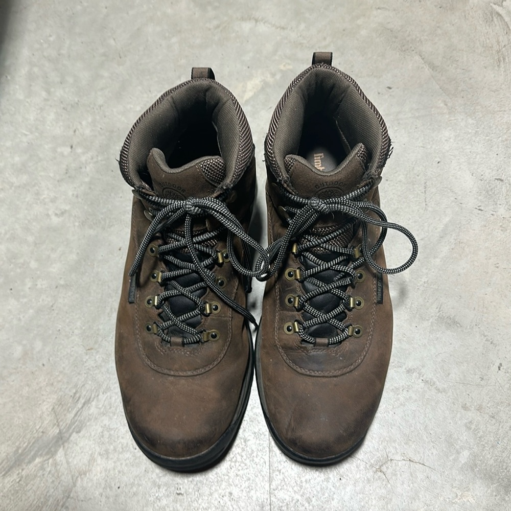 timberland 12135 brown men's white ledge mid waterproof ankle boot / Size 12